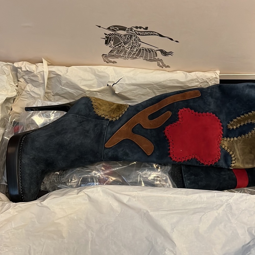 Last chance sale* BURBERRY Prorsum: Patchwork "Allison" Over The Knee Boots *NIB